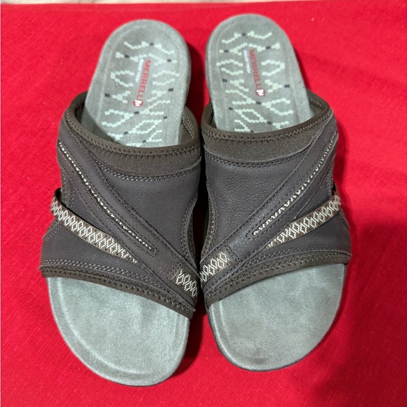 Merrell Brown and Gray Slide Sandals - Picture 1 of 5